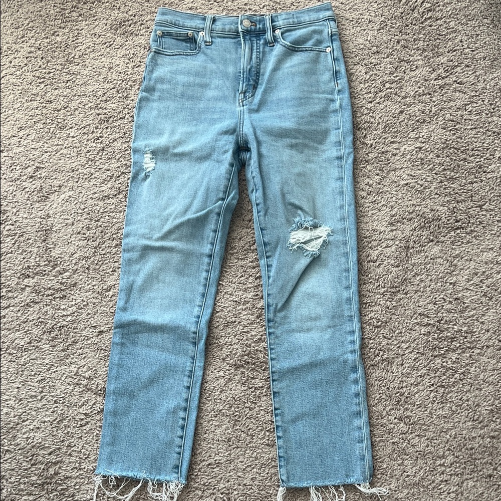 Madewell Light Wash Raw Hem Perfect Vintage Jean